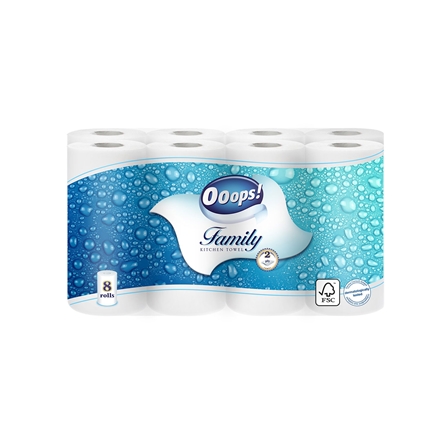 Ooops Family Køkkenrulle 8 Ruller 2-lag 