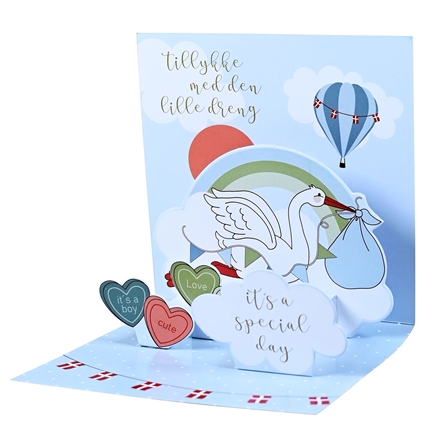 Pop-up kort Fødselsdagskort Dreng