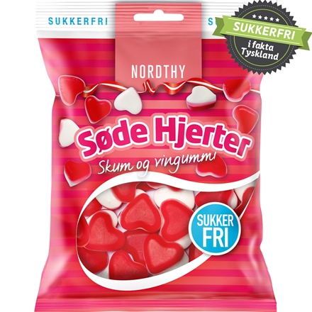 Nordthy Søde Hjerter Sukkerfri 65 g