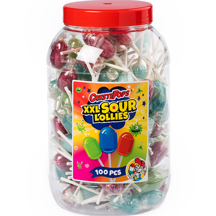 Crest XXL Sour Lollies 100 stk 1 kg.