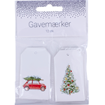 Gavemærker Manilla 7x4cm 12stk. 4ass