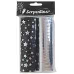 Serpentiner m. Stjerner Guld/Sølv 2-pak