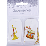 Gavemærker Manilla 7x4cm 12stk. 4ass