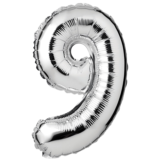 Folieballon Nr. 9 35 Cm Slv