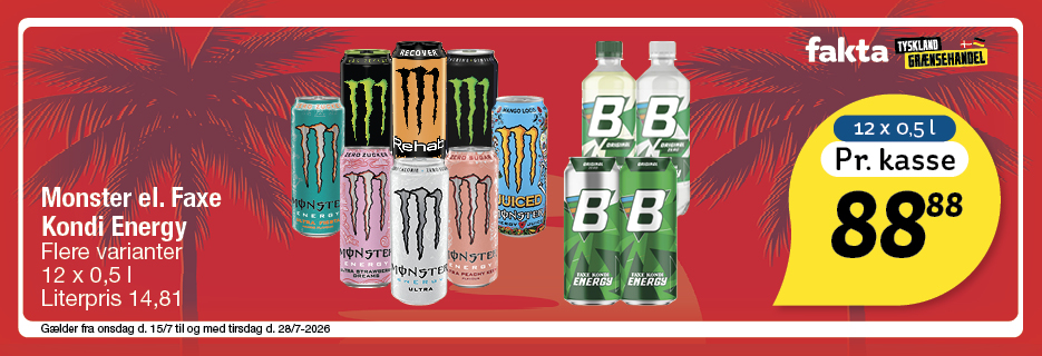 Monster Energy el. Faxe Kondi Energy